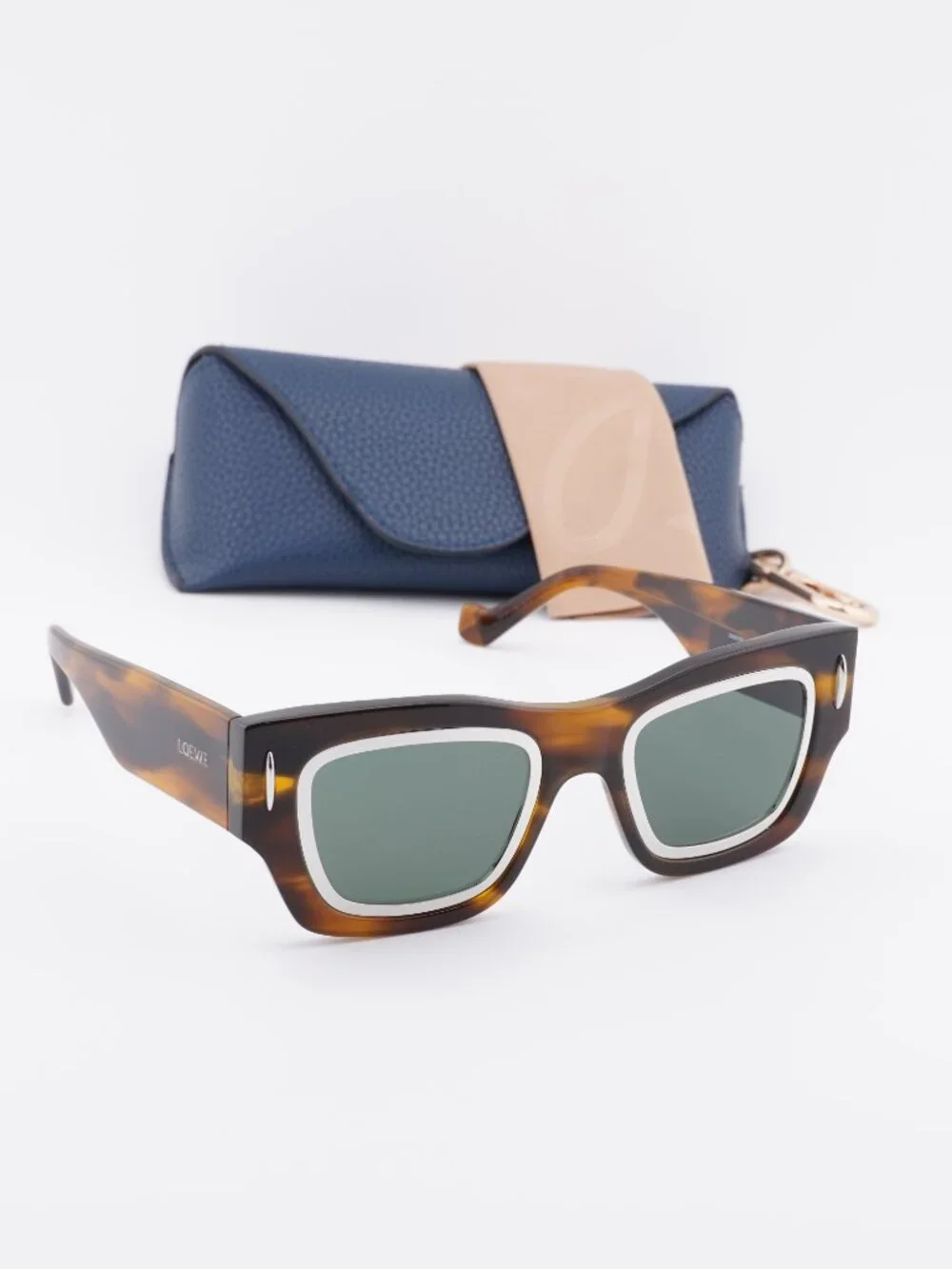 Loewe LW40168I 52N Square Sunglasses – Havana\Green